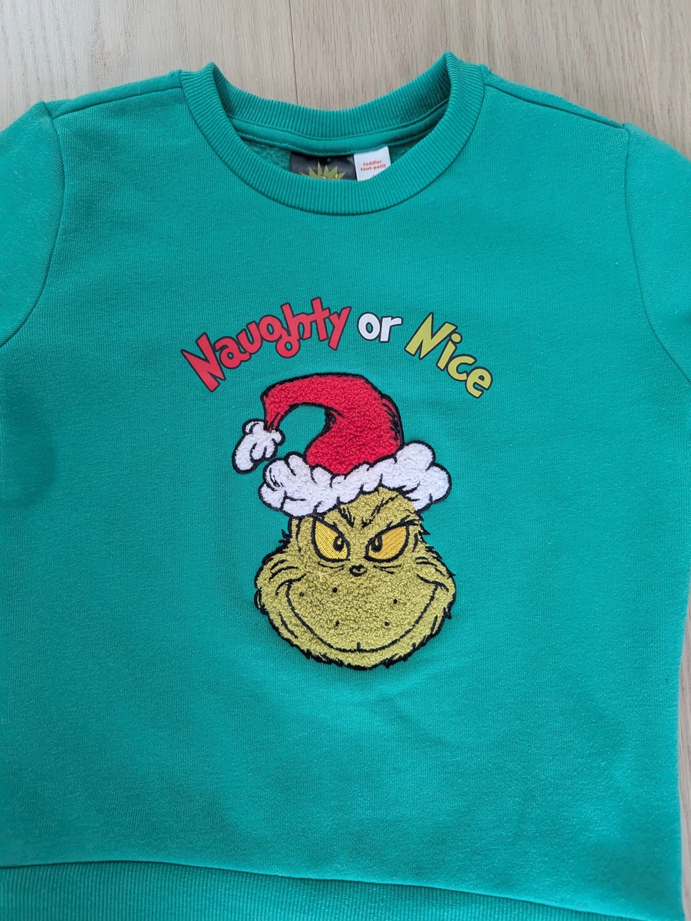 Kids 'Naughty or Nice' Grinch Crewneck Sweatshirt - Green